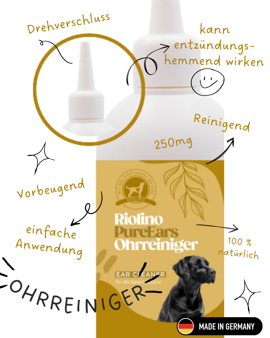 Riolino PureEars- hellävarainen puhdistus herkille korville.