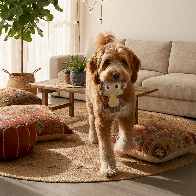 BUDDY. Koiranlelu nahasta "Apina" 