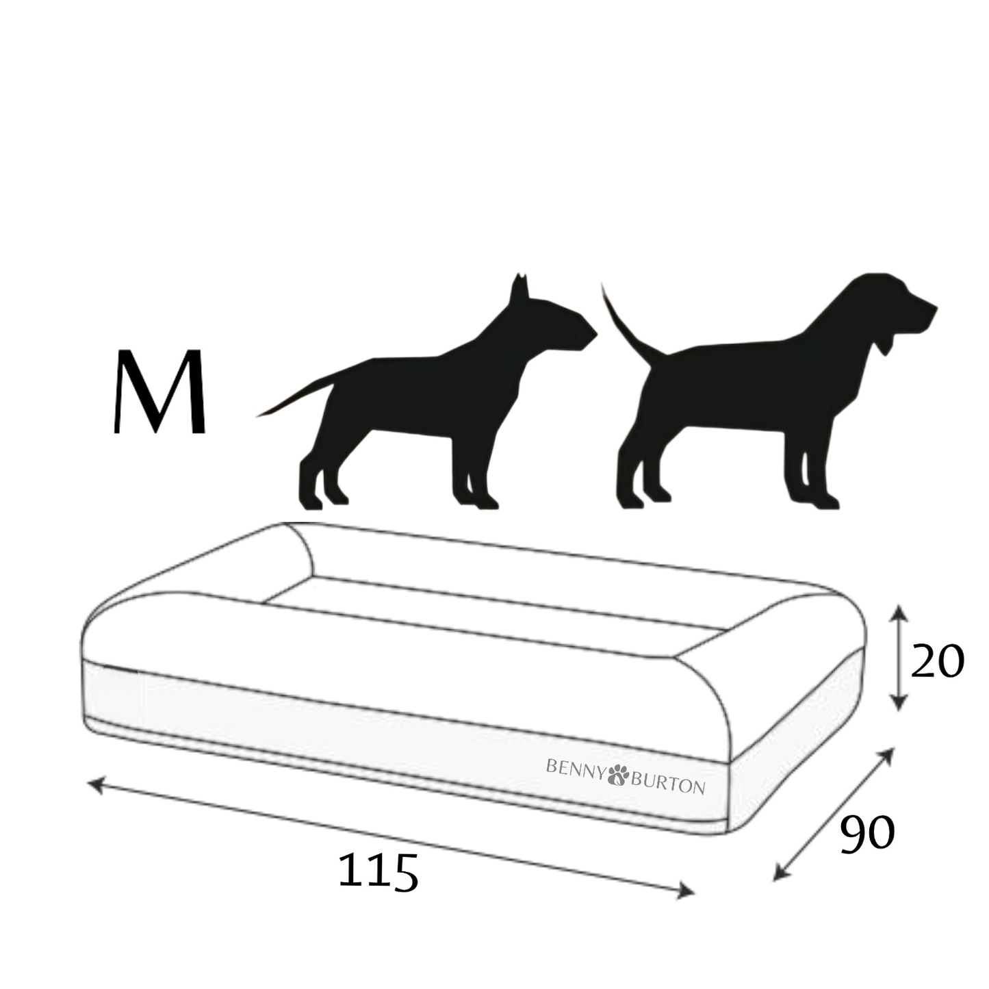 Koiransänky Barklay koko M Bouclé-päällisellä 