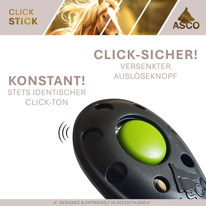 ASCO ClickStick - Target stick with detachable premium clicker - Target stick for dog cat clicker training - Extendable target stick with extra clicker - Target stick for target training - Target stick for target training