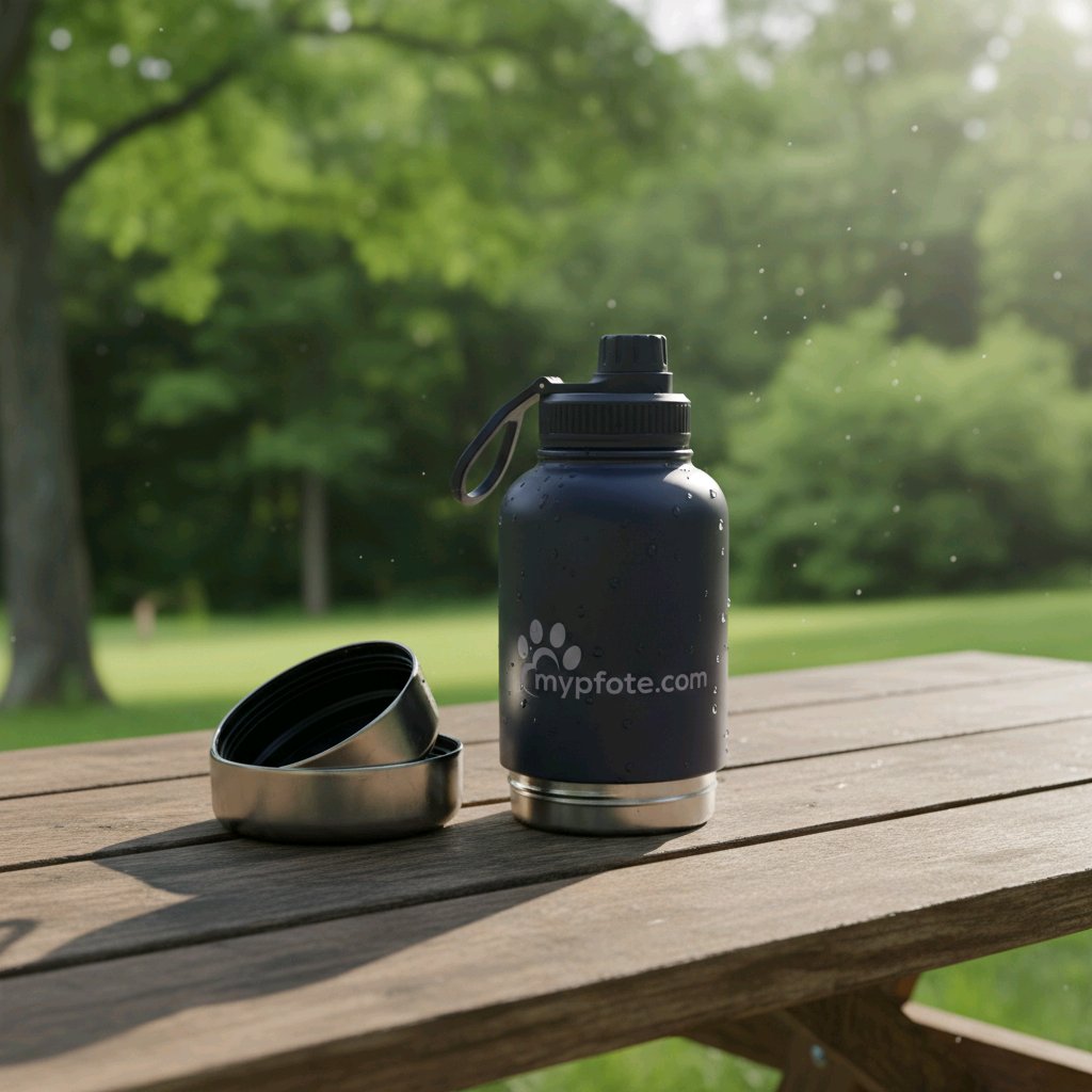 Koiran juomapullo matkalle kahdella kupilla 
