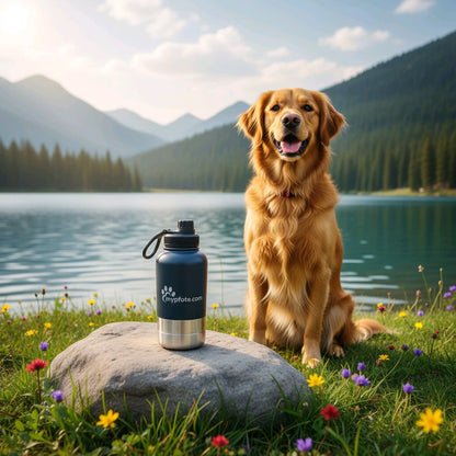 Koiran juomapullo matkalle kahdella kupilla 