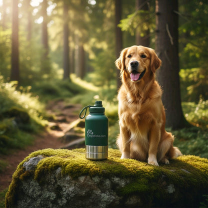 Koiran juomapullo matkalle kahdella kupilla 