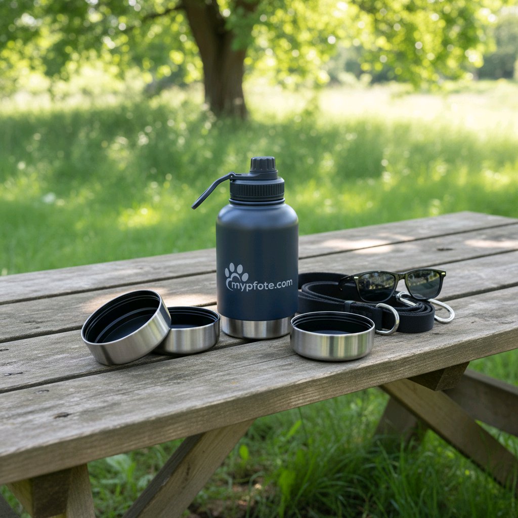 Koiran juomapullo matkalle kahdella kupilla 